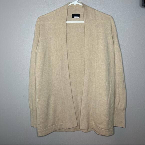 J. Crew neutral 100% Italian cashmere long open front cardigan womens size small - Picture 1 of 6